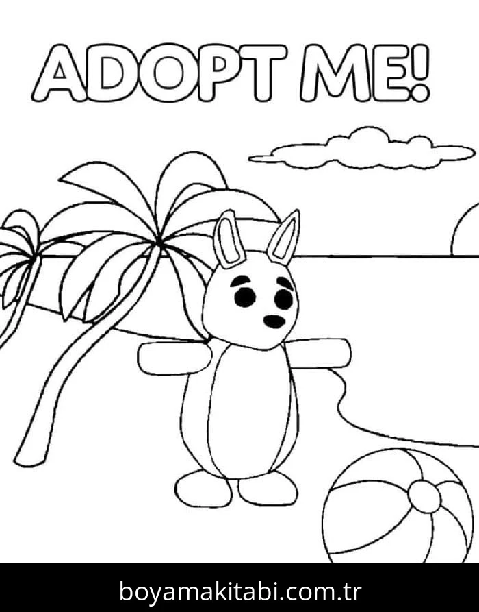 Adopt Me boyama sayfası – çocuk aktivitesi, PDF indir