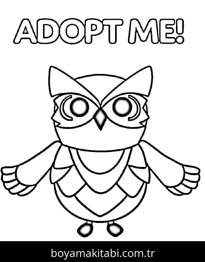 Adopt Me boyama sayfası – çocuklar için, çizgi film temalı