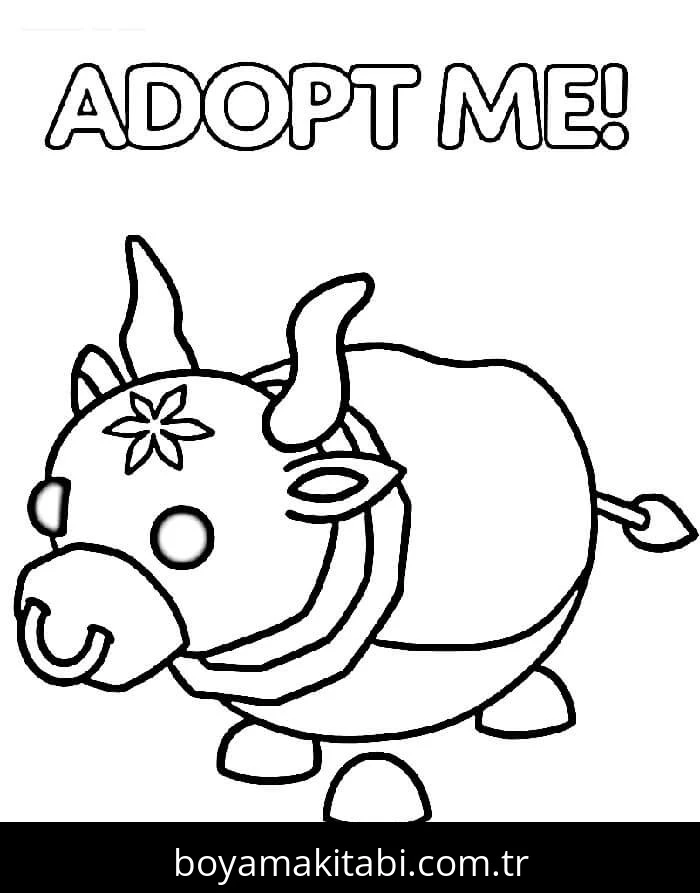 Adopt Me boyama sayfası – sevimli karakter, sanatsal çalışma