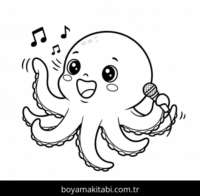 Ahtapot boyama sayfası #64 – yaratıcı sanat çalışması, eğlenceli etkinlik