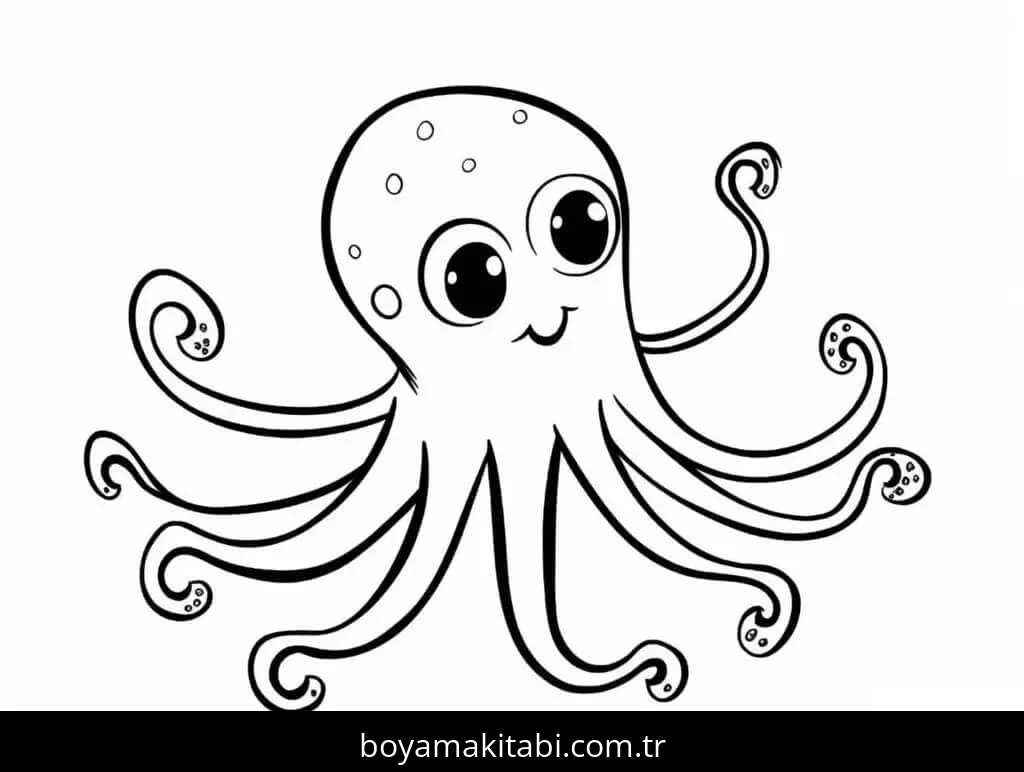 Ahtapot boyama sayfası #66 – eğlenceli öğrenme deneyimi, okul öncesi