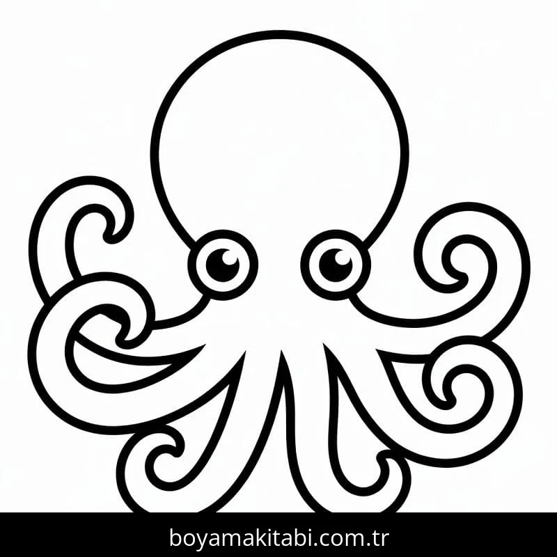 Ahtapot boyama sayfası #73 – okul öncesi, evde etkinlik