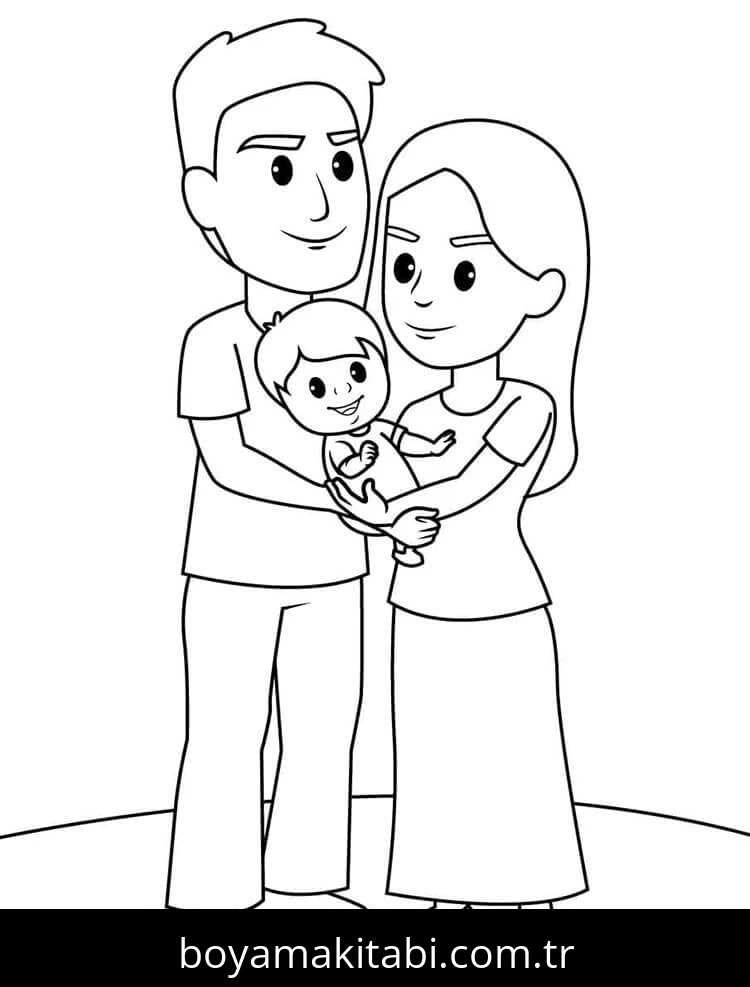 Aile boyama sayfası #24 – evde etkinlik, anaokulu etkinliği