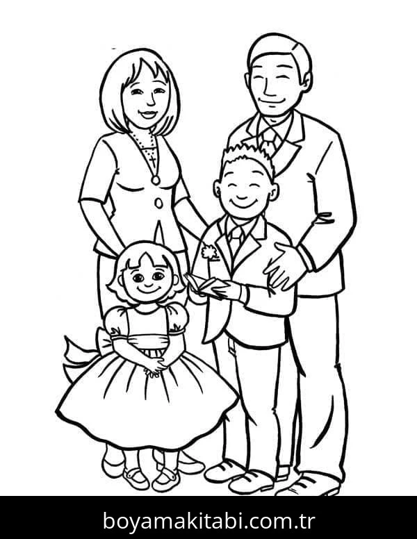 Aile boyama sayfası #34 – yaz tatili etkinliği, sabır ve özgüven kazandırır
