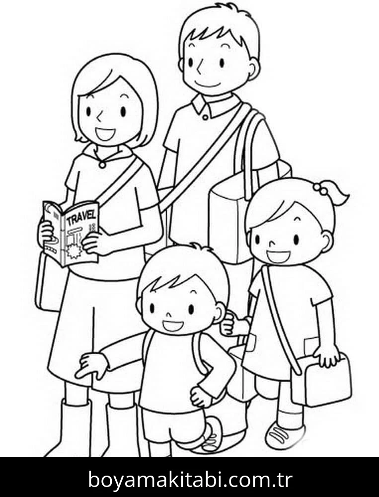 Aile boyama sayfası #36 – sınıf etkinliği, kolay indirilebilir