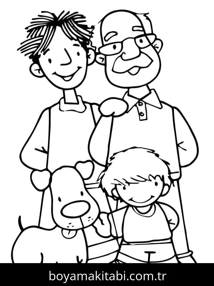 Aile boyama sayfası #47 – günlük etkinlik önerisi, kolay boyama