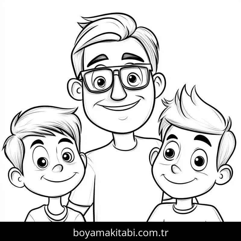 Aile boyama sayfası #58 – boyama etkinliği, çocuk aktivitesi