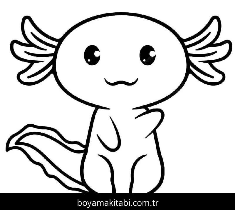 Aksolotl boyama sayfası – eğlenceli etkinlik, el becerilerini geliştirir
