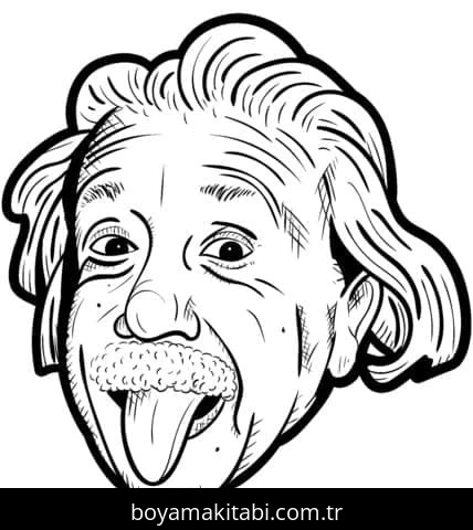 Albert Einstein boyama sayfası – eğitici aktivite, yaratıcılık