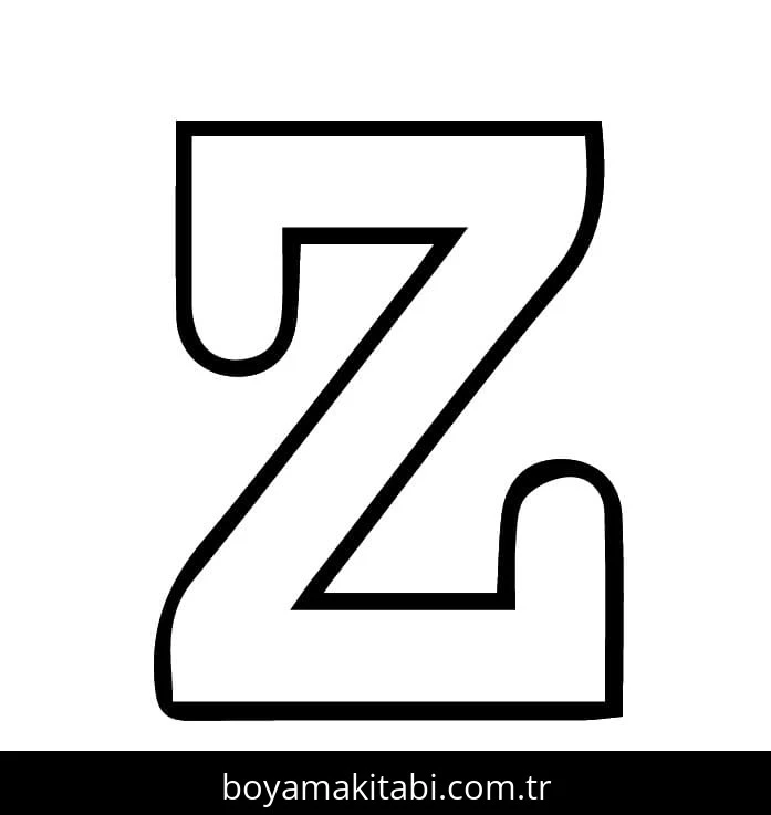 Alfabe boyama sayfası – sanatsal çalışma, çocuklar için