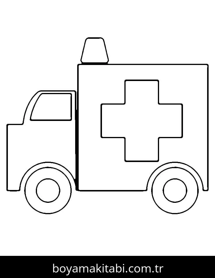 Ambulans boyama sayfası – yaratıcılık, eğlenceli etkinlik