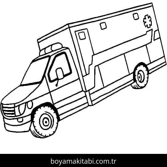 Ambulans boyama sayfası – ücretsiz yazdır, boyama etkinliği