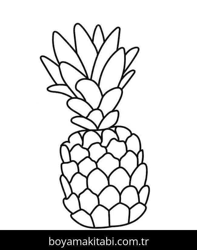 Ananas boyama sayfası – eğlenceli etkinlik, el becerilerini geliştirir