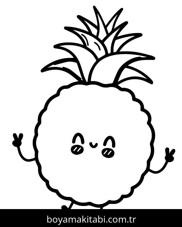 Ananas boyama sayfası – boyama etkinliği, çocuk aktivitesi