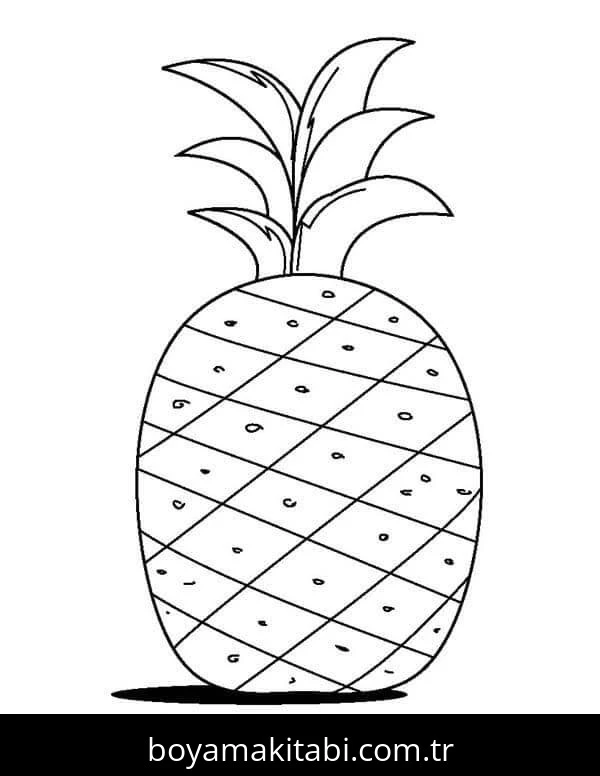 Ananas boyama sayfası – eğitici aktivite, yaratıcılık