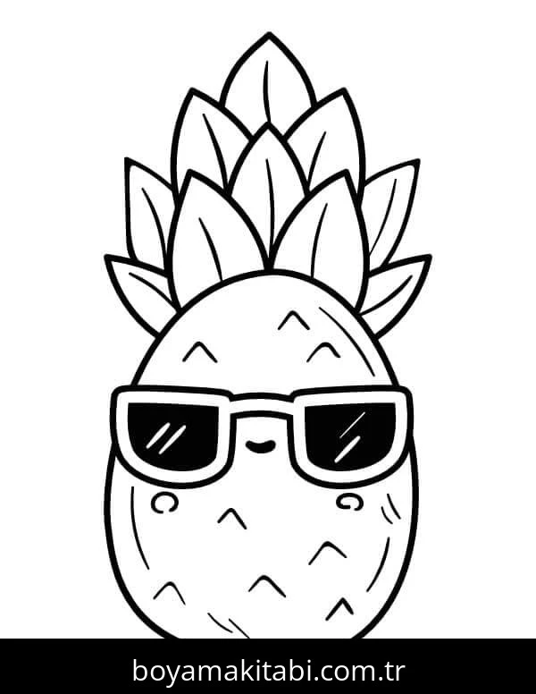 Ananas boyama sayfası – eğlenceli etkinlik, el becerilerini geliştirir