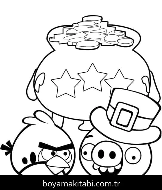 Angry Birds boyama sayfası – keyifli zaman, renkli çizimler