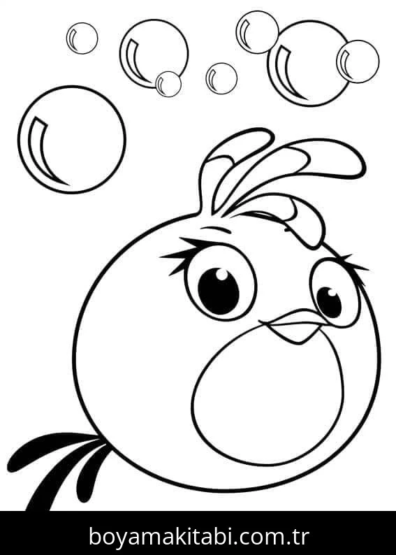 Angry Birds boyama sayfası – sevimli karakter, sanatsal çalışma