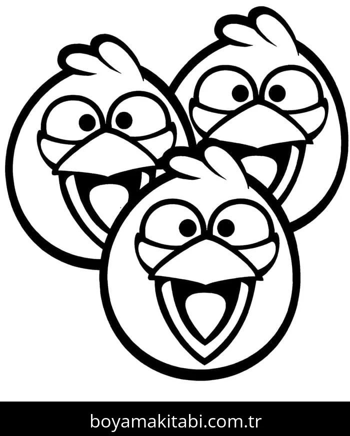 Angry Birds boyama sayfası – çocuk aktivitesi, PDF indir
