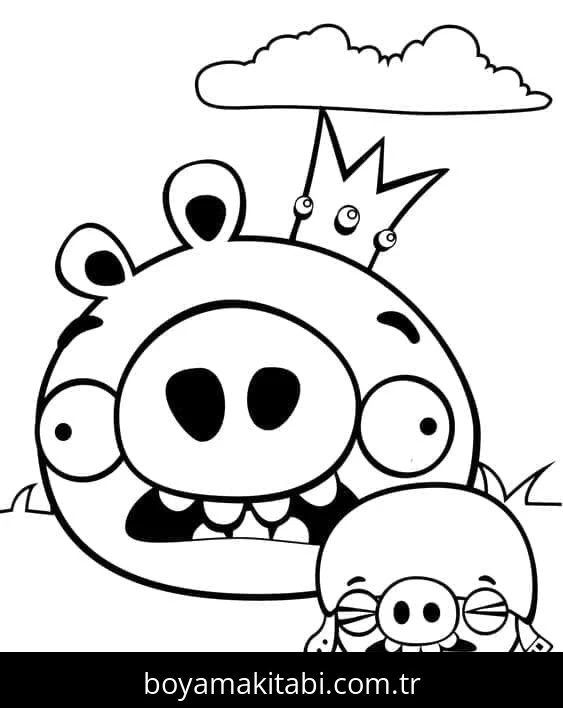 Angry Birds boyama sayfası – PDF indir, sevimli karakter