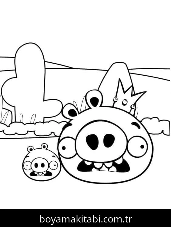 Angry Birds boyama sayfası – renkli çizimler, okul öncesi