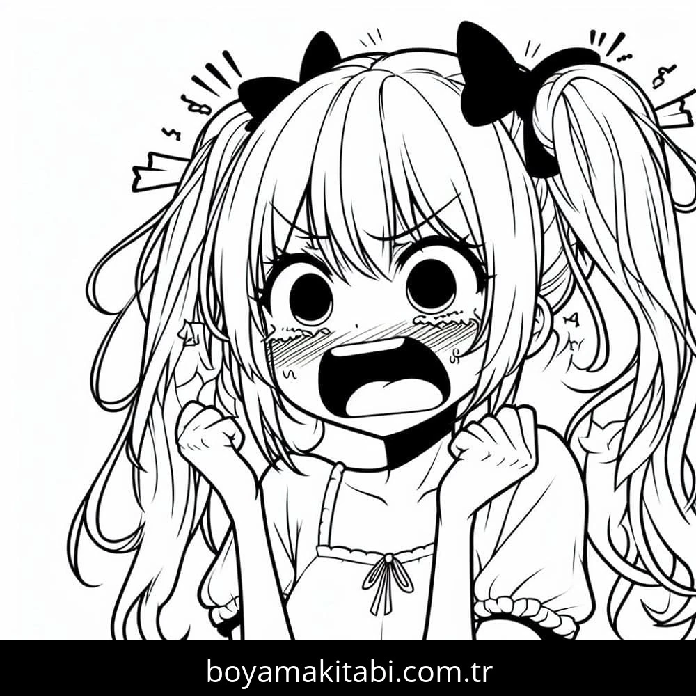 Anime Kızı boyama sayfası – yaratıcılık, eğlenceli etkinlik