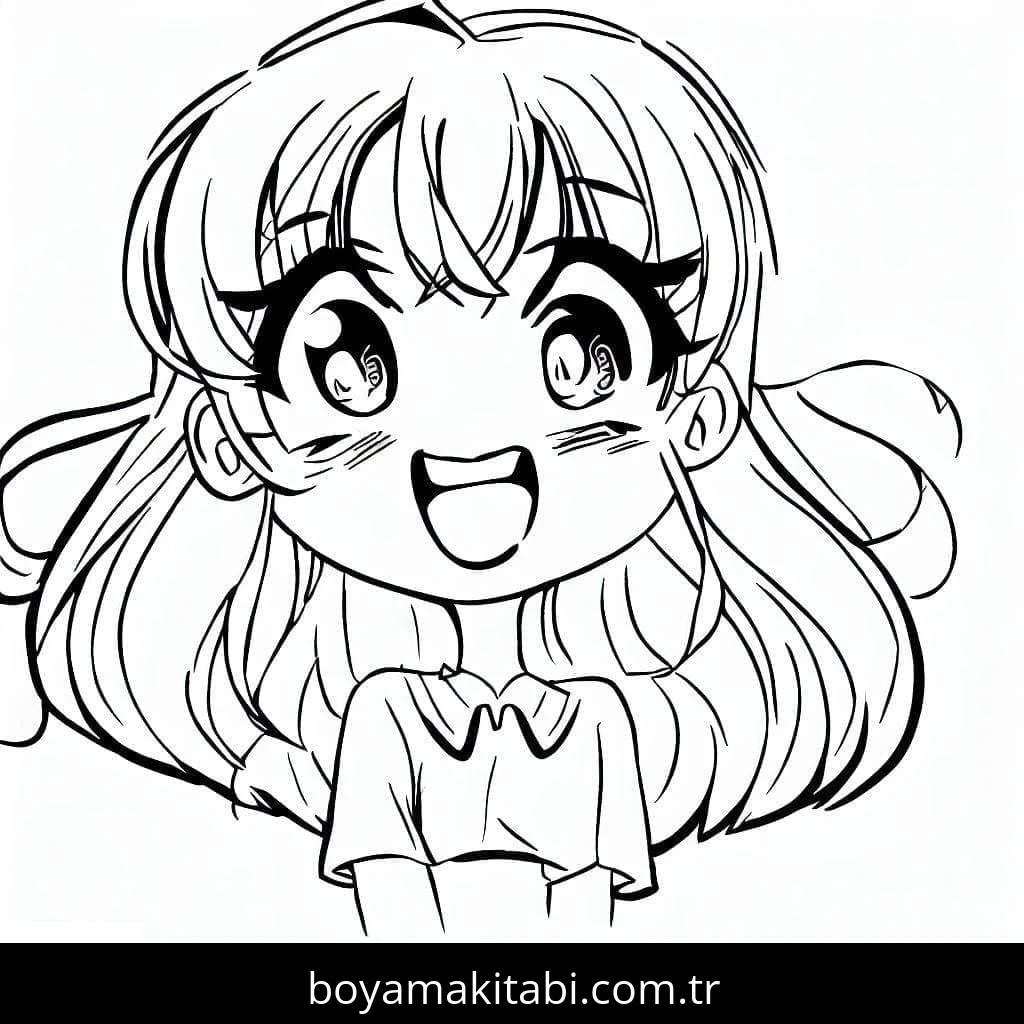 Anime Kızı boyama sayfası – ücretsiz yazdır, boyama etkinliği