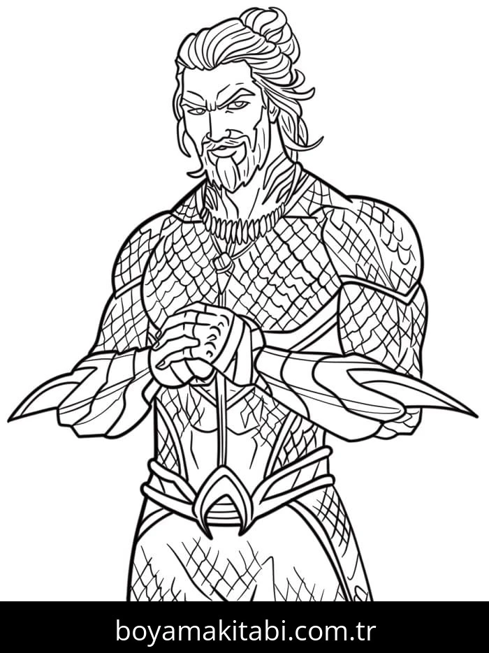 Aquaman boyama sayfası – okul öncesi, evde etkinlik
