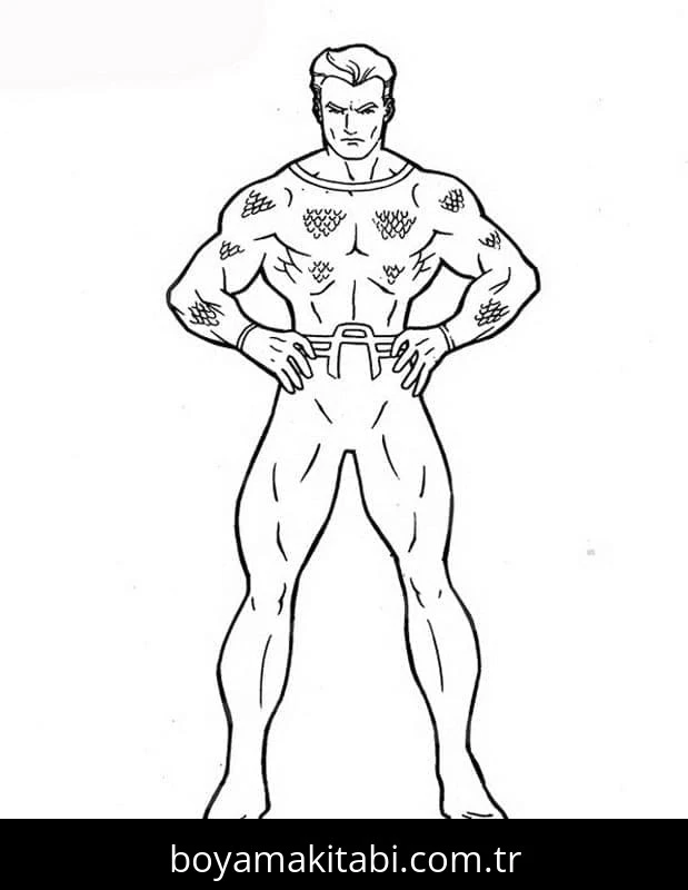 Aquaman boyama sayfası – boyama etkinliği, çocuk aktivitesi