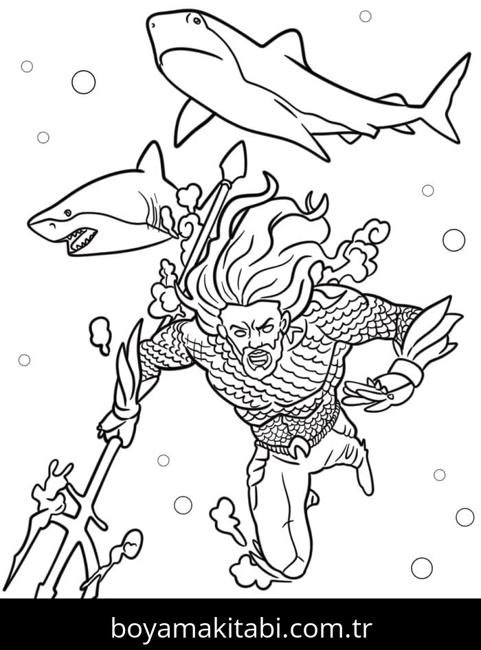 Aquaman boyama sayfası – eğitici aktivite, yaratıcılık