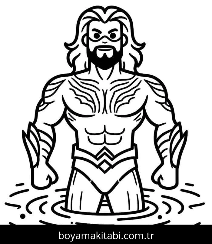 Aquaman boyama sayfası – el becerilerini geliştirir, boyama çalışması