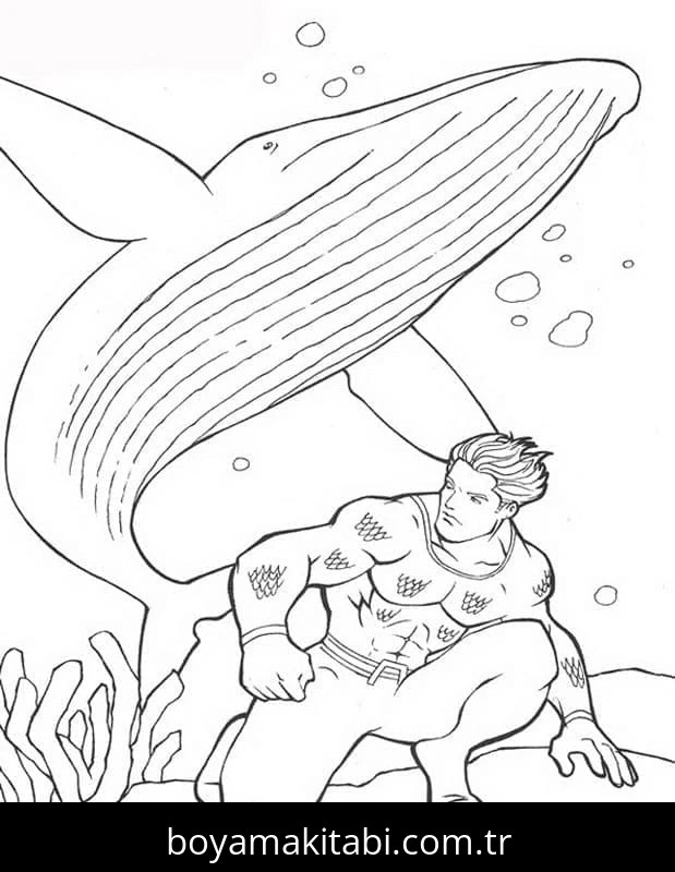 Aquaman boyama sayfası – keyifli zaman, renkli çizimler