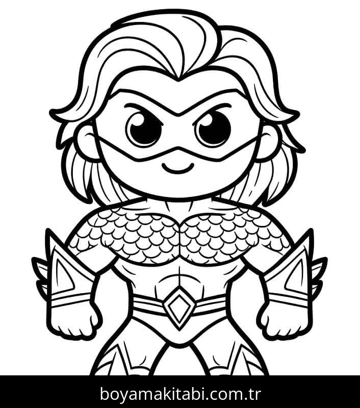 Aquaman boyama sayfası – yaratıcılık, eğlenceli etkinlik