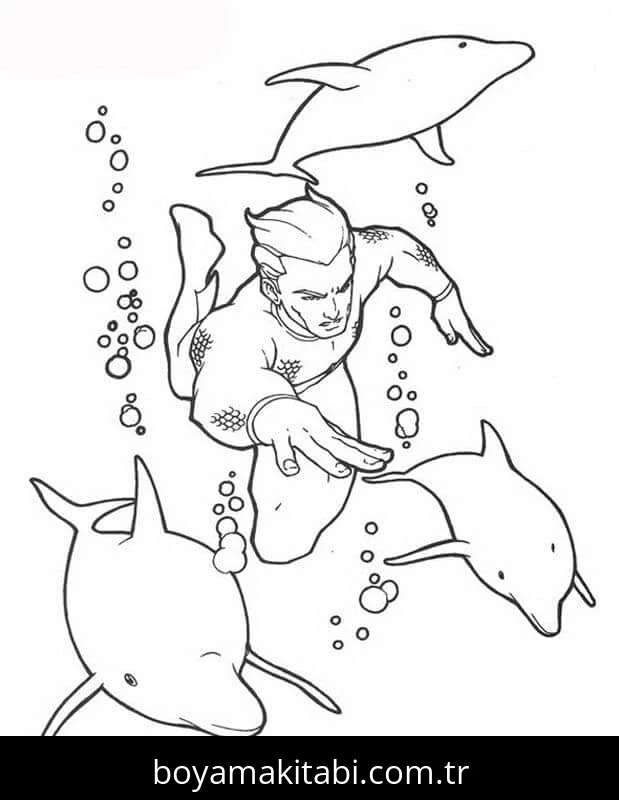 Aquaman boyama sayfası – boyama çalışması, yaratıcılığı geliştirir