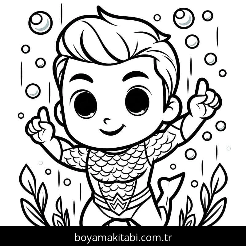 Aquaman boyama sayfası – yaratıcılığı geliştirir, keyifli zaman