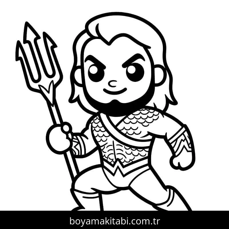 Aquaman boyama sayfası – boyama etkinliği, çocuk aktivitesi