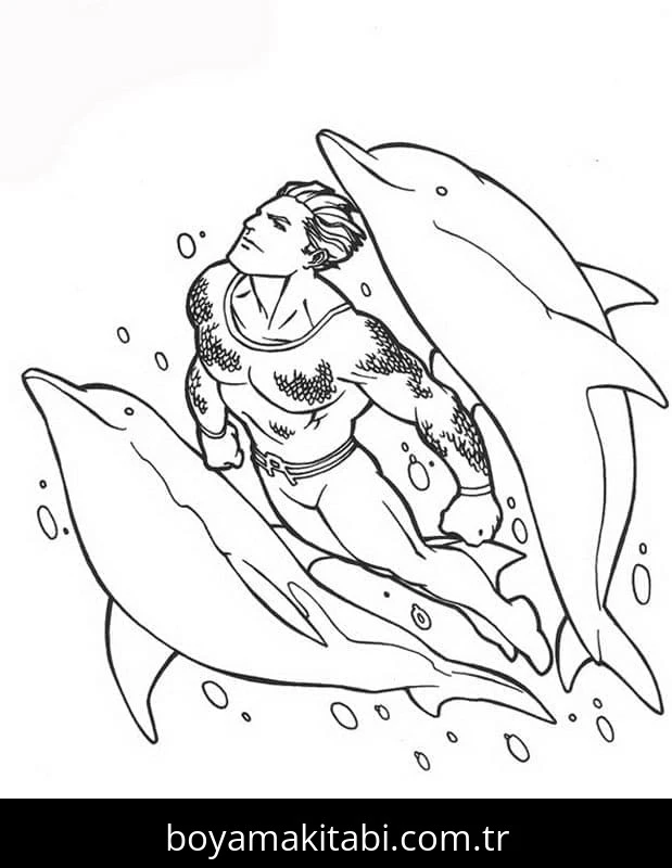 Aquaman boyama sayfası – eğitici aktivite, yaratıcılık