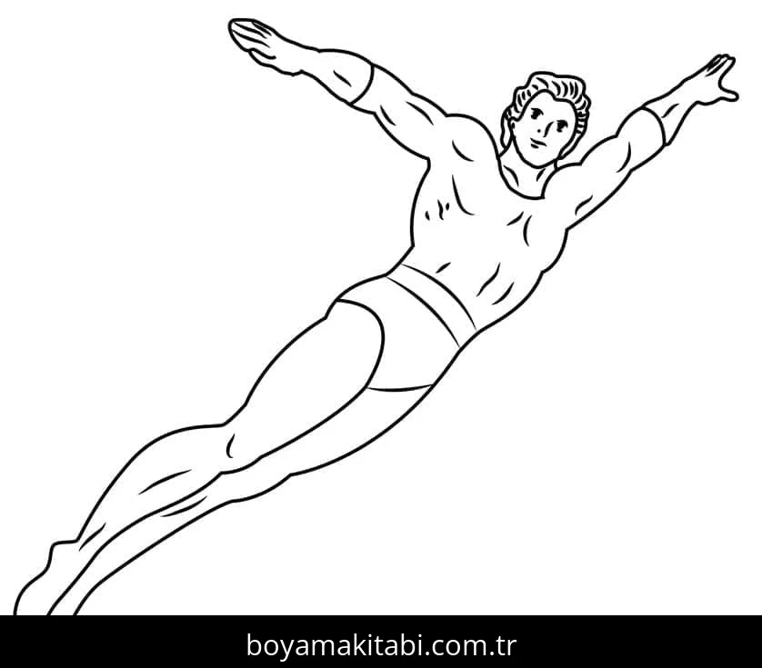 Aquaman boyama sayfası – el becerilerini geliştirir, boyama çalışması