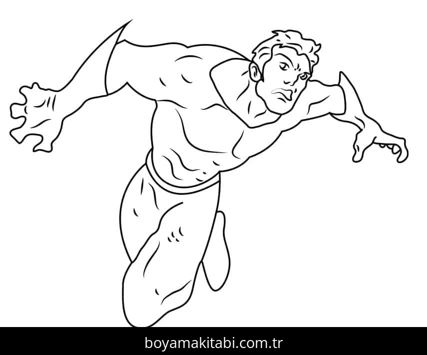 Aquaman boyama sayfası – sanatsal çalışma, çocuklar için