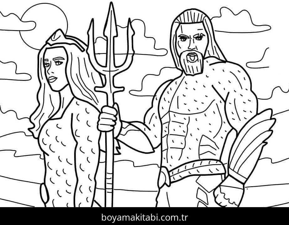 Aquaman boyama sayfası – çocuklar için, çizgi film temalı