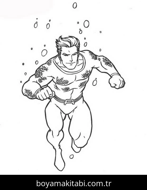 Aquaman boyama sayfası – okul öncesi, evde etkinlik