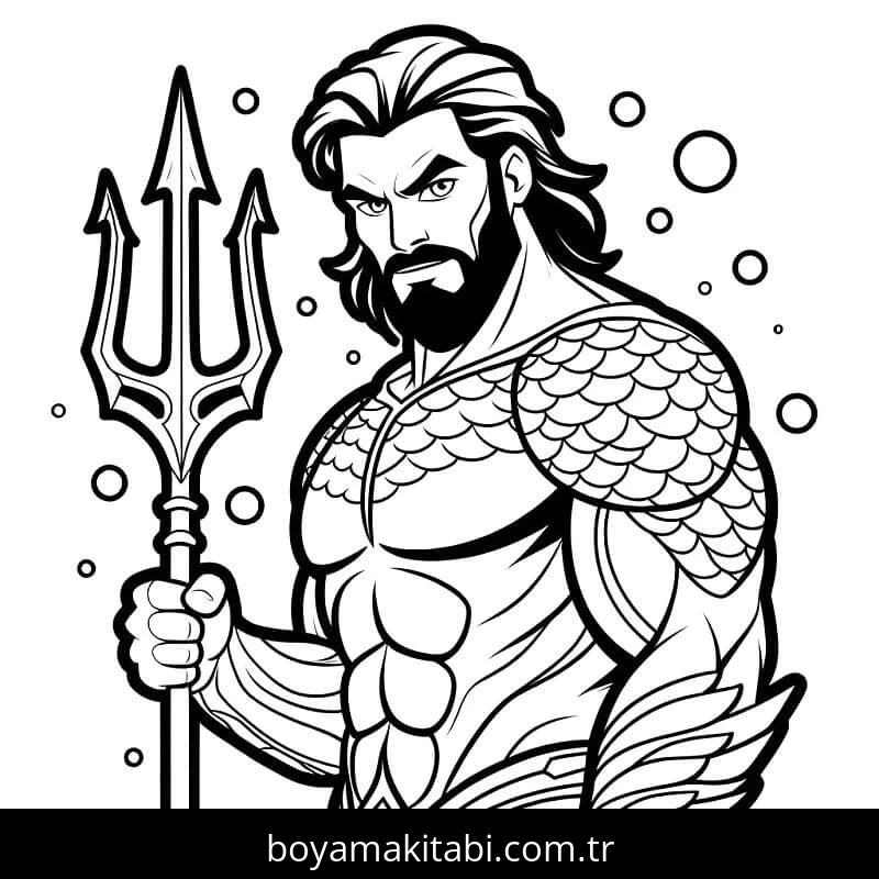 Aquaman boyama sayfası – boyama etkinliği, çocuk aktivitesi
