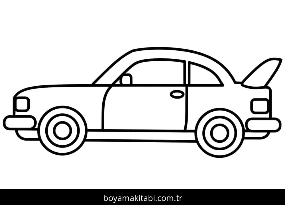 Araba boyama sayfası – çocuk aktivitesi, PDF indir