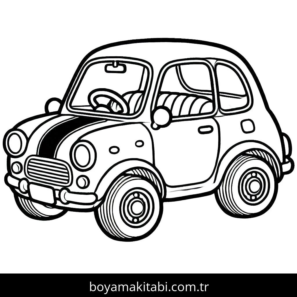 Araba boyama sayfası – kolay boyama, eğitici aktivite