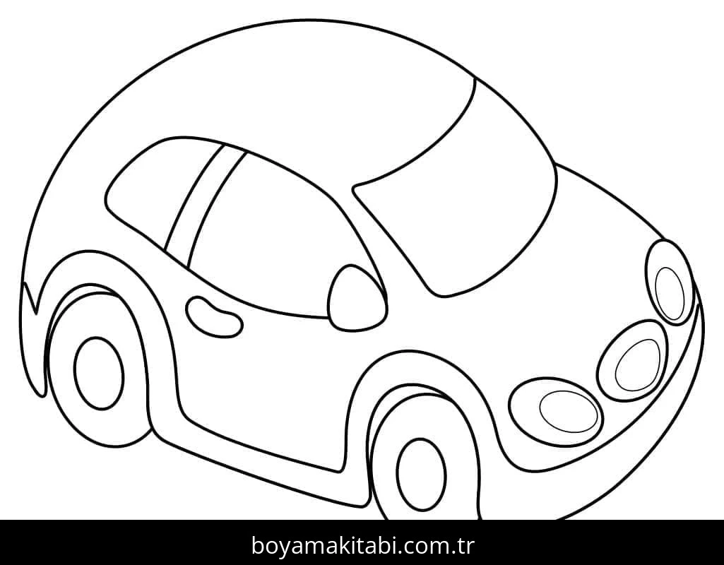 Araba boyama sayfası – eğlenceli etkinlik, el becerilerini geliştirir