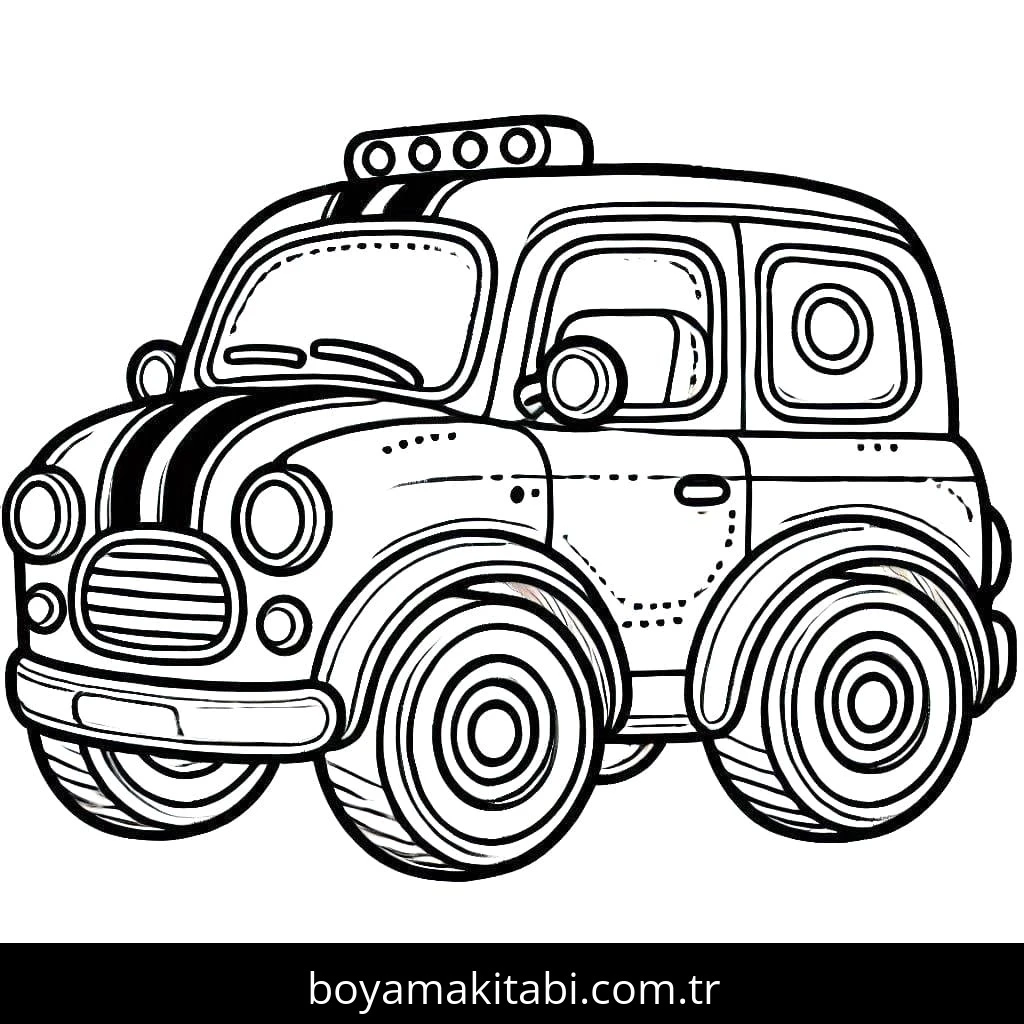 Araba boyama sayfası – okul öncesi, evde etkinlik
