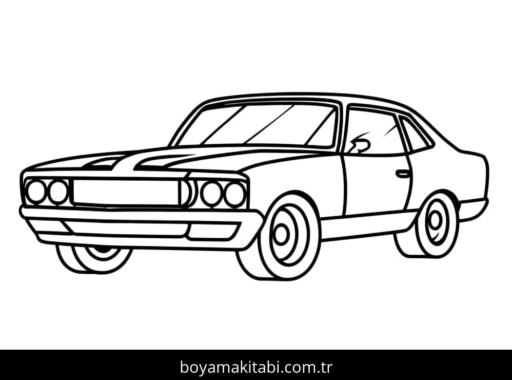 Araba boyama sayfası – boyama etkinliği, çocuk aktivitesi