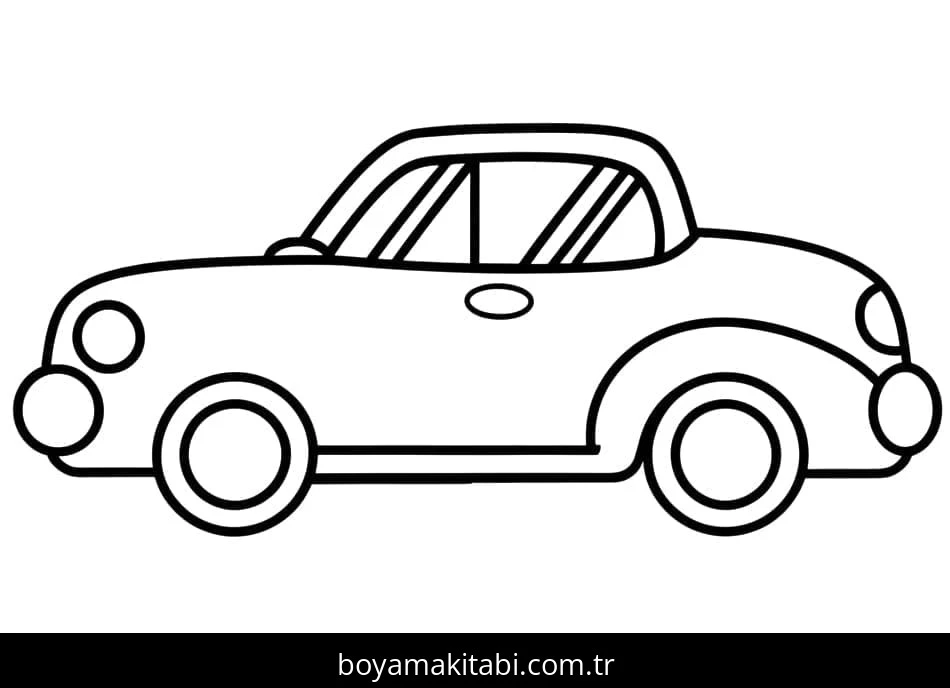Araba boyama sayfası – eğitici aktivite, yaratıcılık