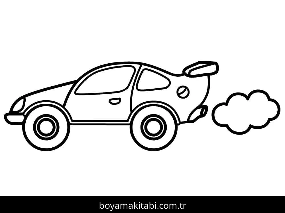 Araba boyama sayfası – el becerilerini geliştirir, boyama çalışması