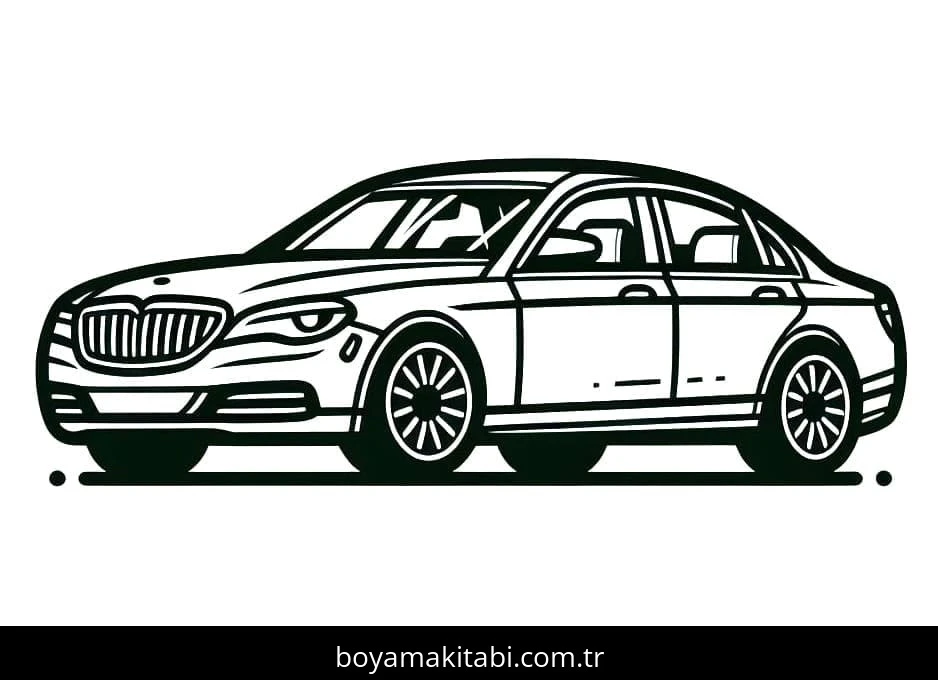 Araba boyama sayfası – basit çizim, kolay boyama